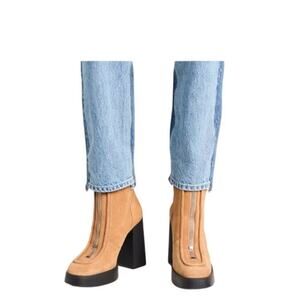 New Larroude Nicole Hi boot in toasted suede beige tan size 7.5